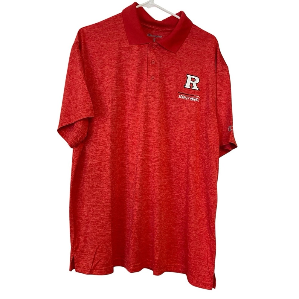 Rutgers Scarlet Knights Performance Polo Champion‎ Mens Red Short Sleeve NWT